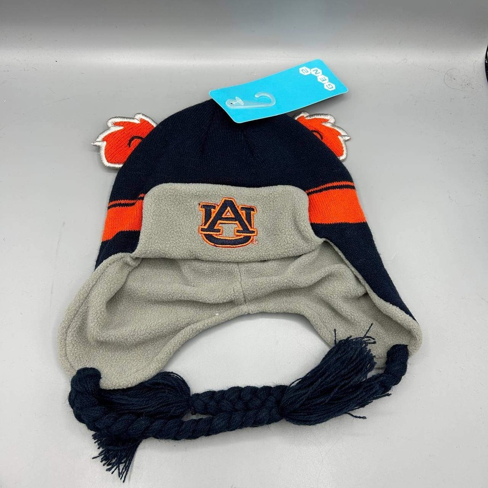Auburn Tigers Hat Kids Navy Orange Ear Flap Gen2 Beanie Cap New